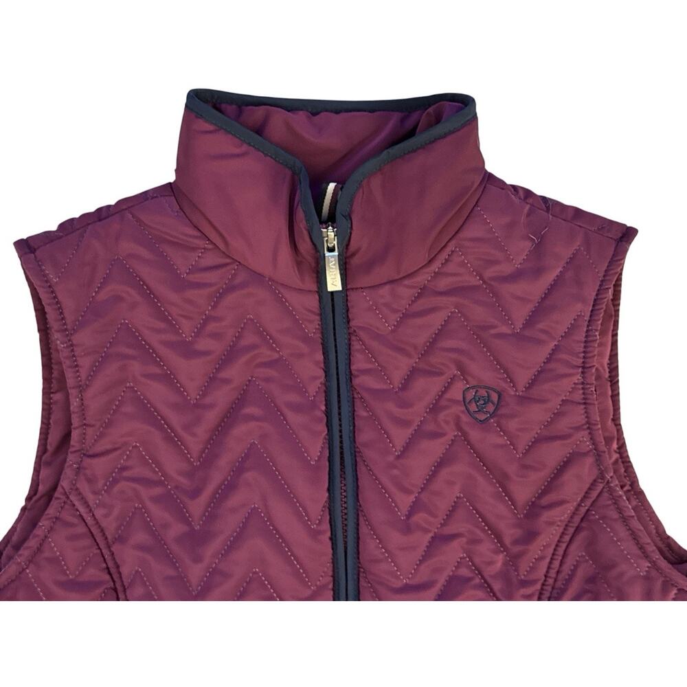 Ariat Ashley AriatTek Insulated Vest Womens Small Berry Purple Chevron Quilted - Picture 3 of 13
